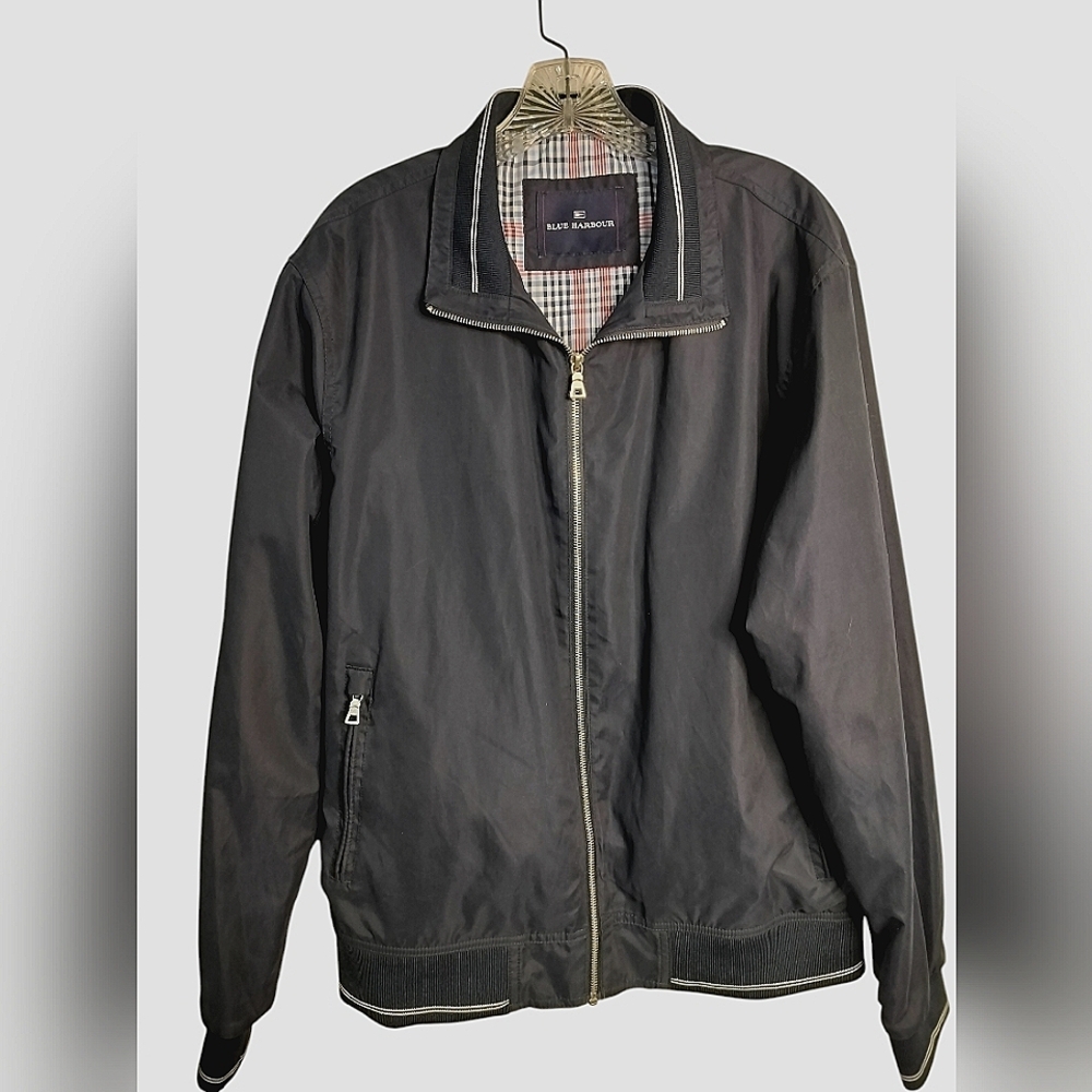 M508) Blue Harbour M&S Lightweight Navy Harrington Bomber Jacket Medium